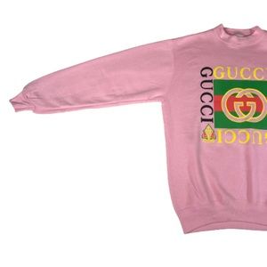 Vintage 90s Bootleg Designer Sweatshirt Large Pink